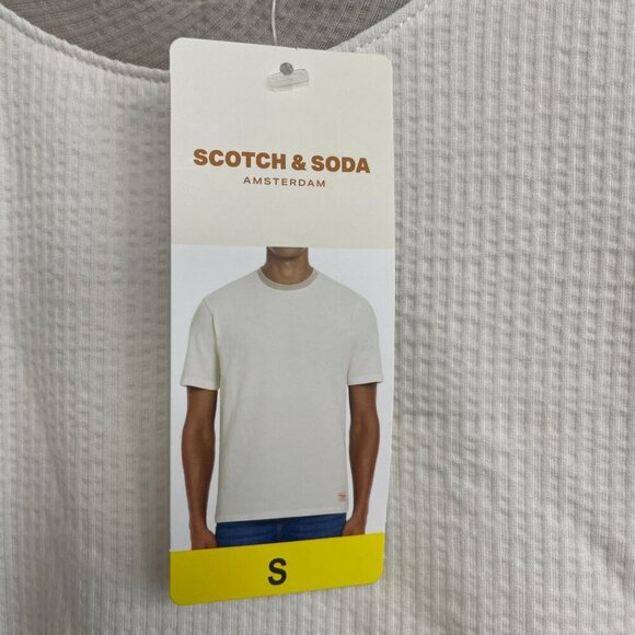 NEW Scotch & Soda Men's S White Short Sleeve Knit Tee Shirt - Picture 9 of 11